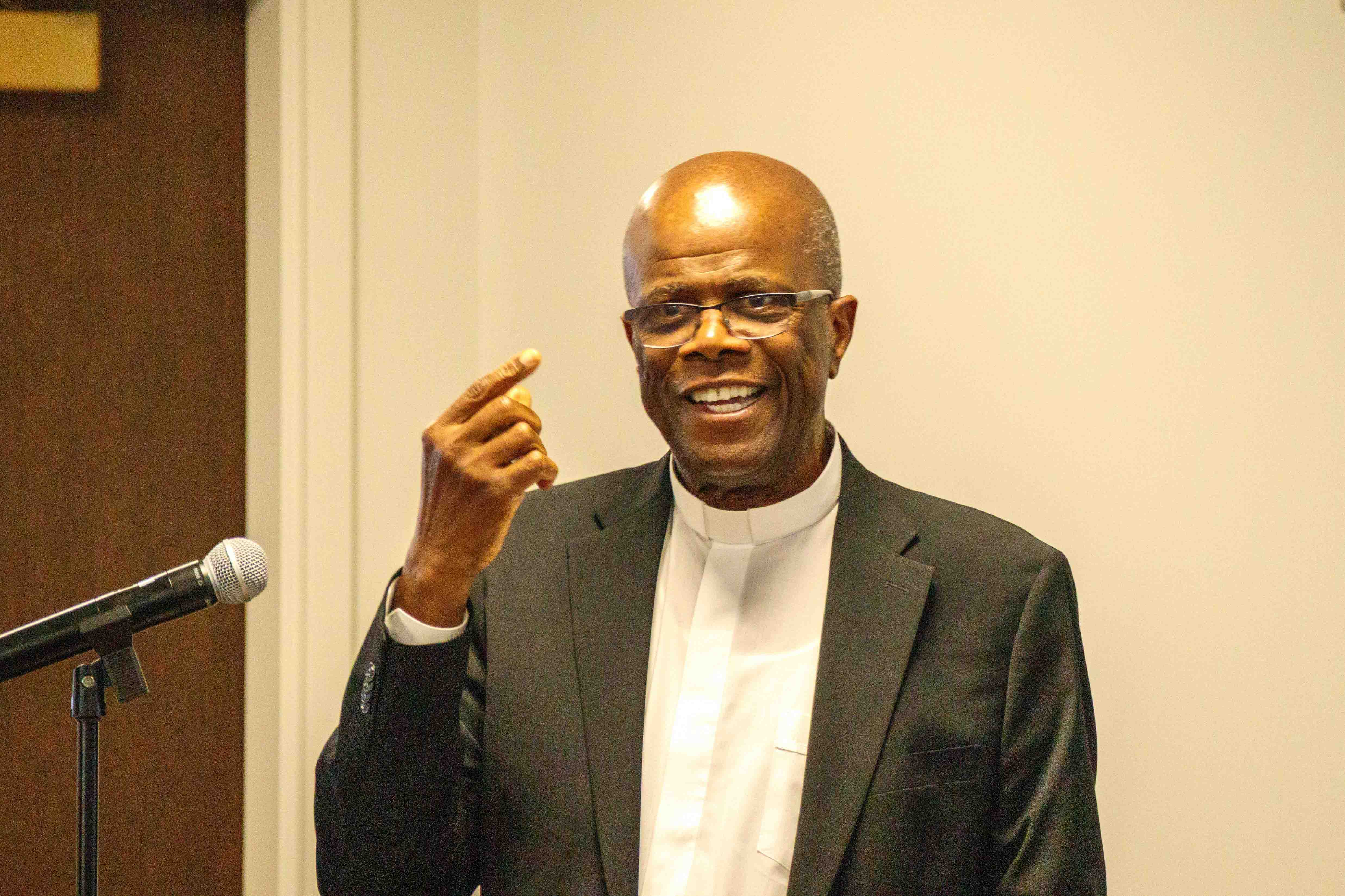 Speaker at the book launch